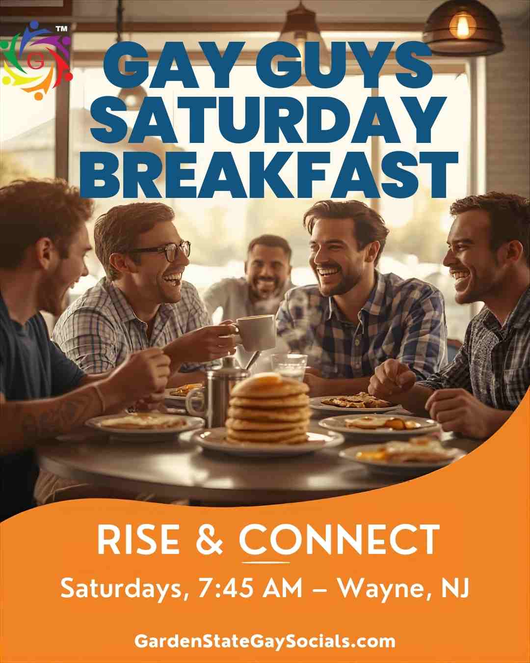 Gay Guys Saturday Breakfast: Rise & Connect in New Jersey.