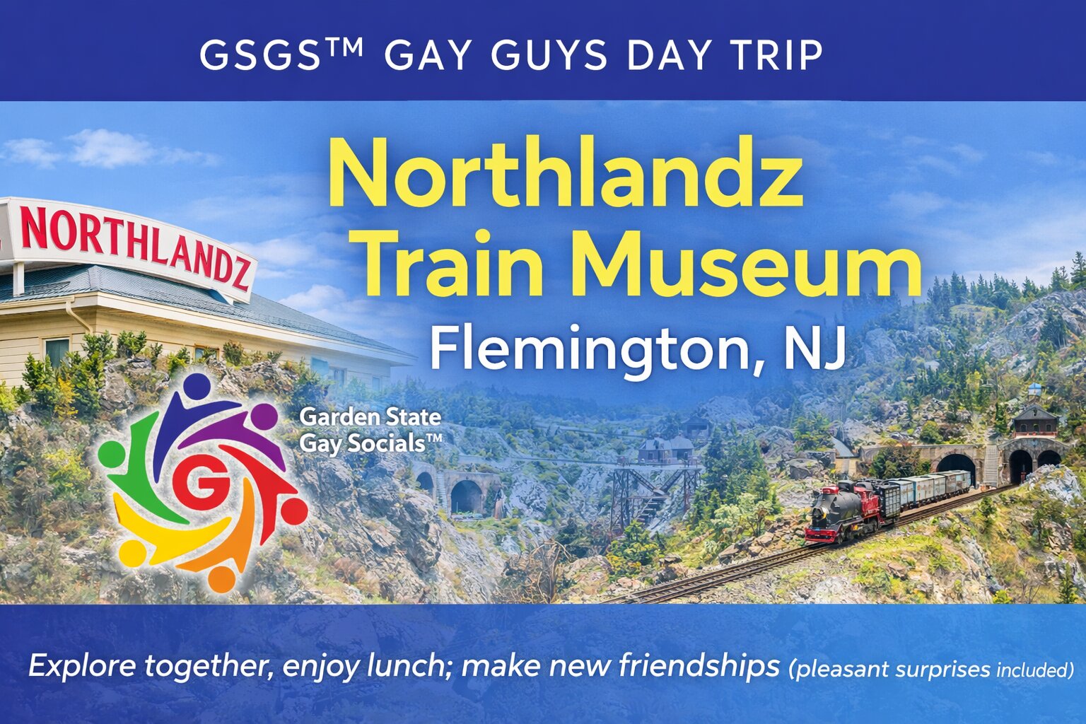 Gay Men’s Northlandz Train Museum Day Trip NJ | Lunch & Social
